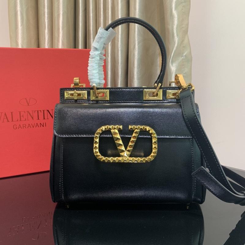 Valentino Shoulder Tote Bags VA2041 black gold buckle